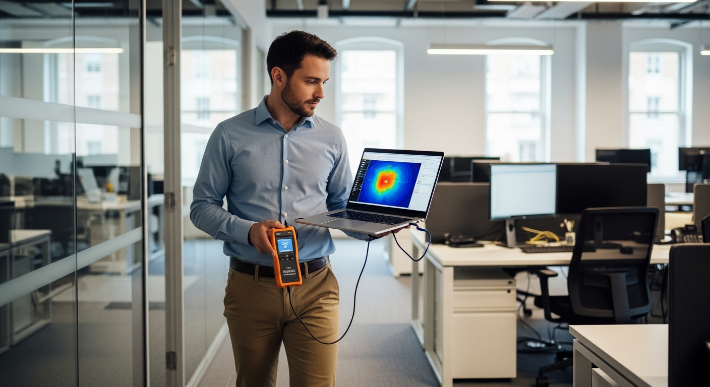 WiFi site survey met een laptop — zakelijk WiFi in Spijkenisse